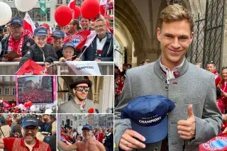 Wir alle sind Champions bei der Meisterfeier des FC Bayern am Marienplatz Wir alle sind Champions bei der Meisterfeier des FC Bayern am Marienplatz